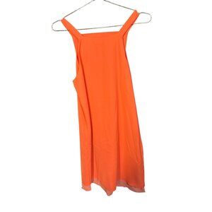 Parker XS Orange Sleeveless Dress Polyester &‎ Silk Blend